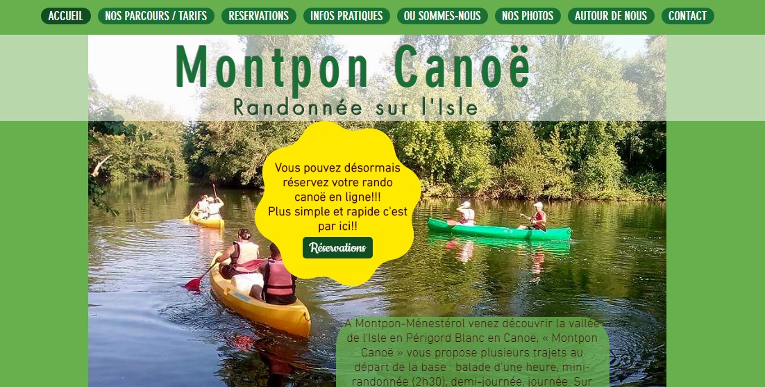 Location Canoe Kayak à Saint Antoine de Breuilh